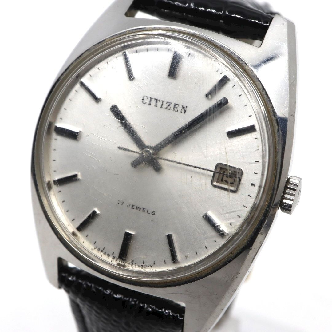 美品】CITIZEN 手巻き 17JEWELS ヴィンテージ デイト付き メンズ