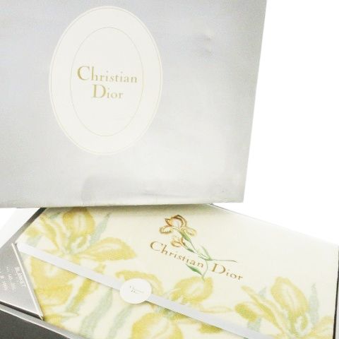 Christian Dior ロゴ入り ブランケット 100x140 cm クリスチャンディオール Christian Dior ブランケット 綿毛布 シングル