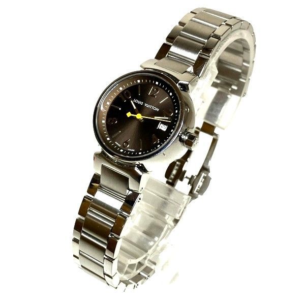ルイヴィトンLOUIS VUITTON タンブール クォーツQ1211腕時計 ルイ ヴィトン タンブール Q1211 ブラウン レディース 時計 【中古