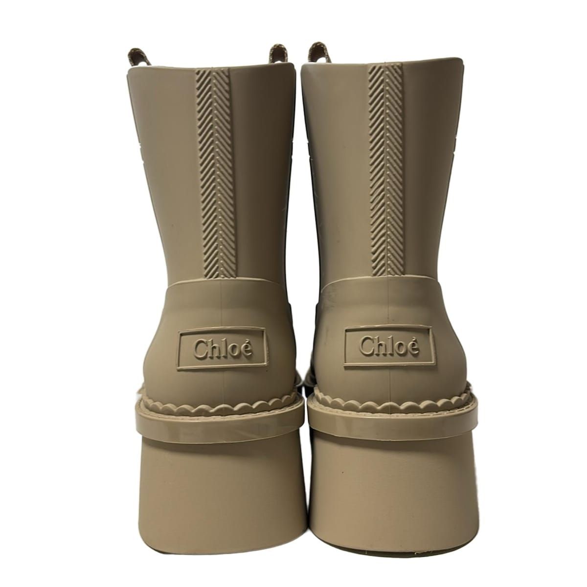 Chloe(クロエ) レインブーツ 37 レディース美品 - ベージュ - メルカリ