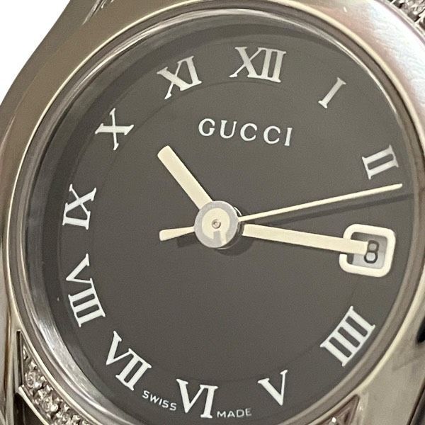 グッチ GUCCI ラウンドフェイス ベゼルダイヤ 5500L クォーツ 時計