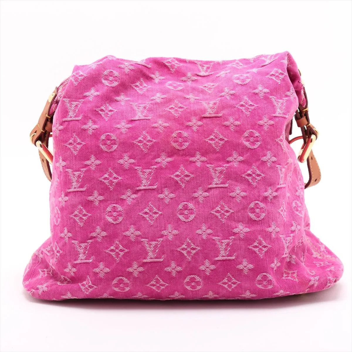 美品 ルイヴィトン モノグラム デニム バギー GM ピンク M95210 レザー