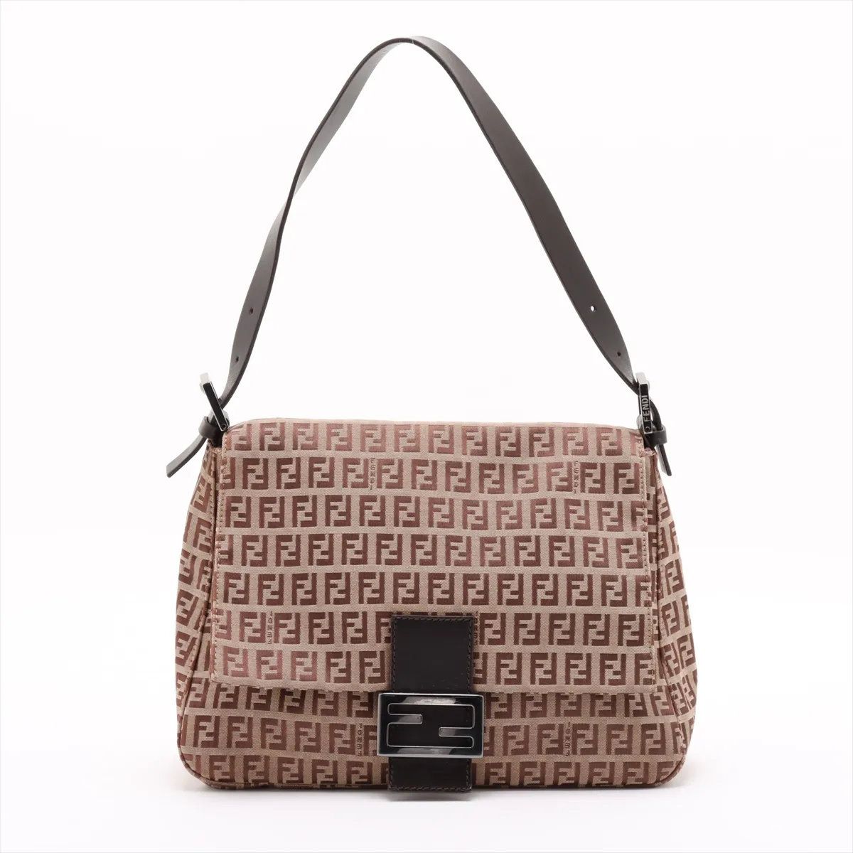 美品 フェンディ ズッキーノ マンマバケット レザー キャンバス