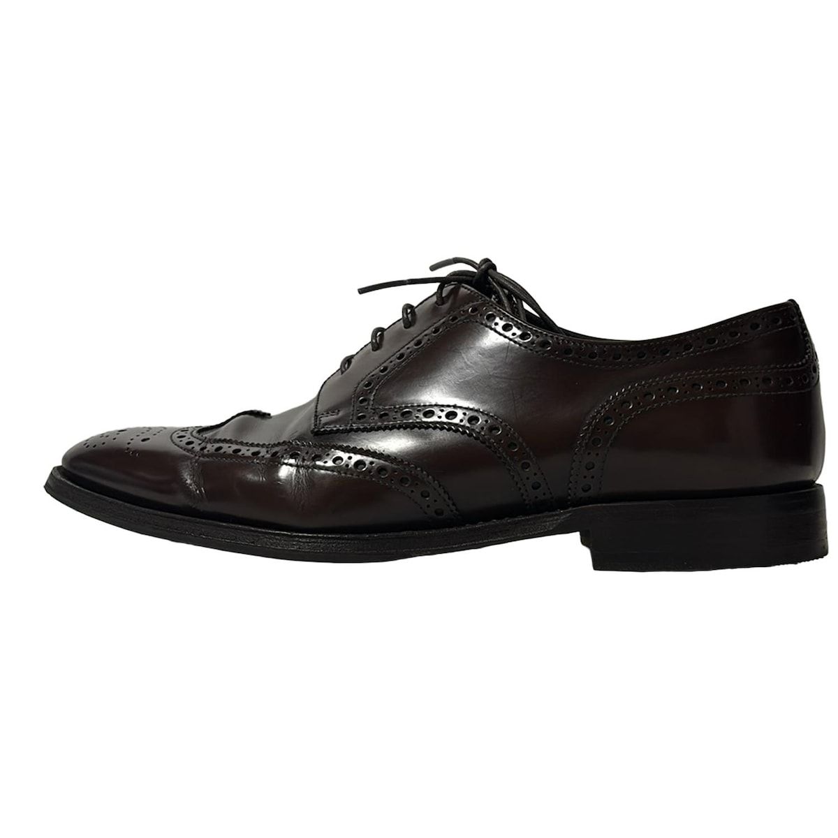 PRADA ウイングチップ レザーシューズ 6 1/2 中古・古着通販】PRADA (プラダ) ウイングチップ 厚底 レザーシューズ