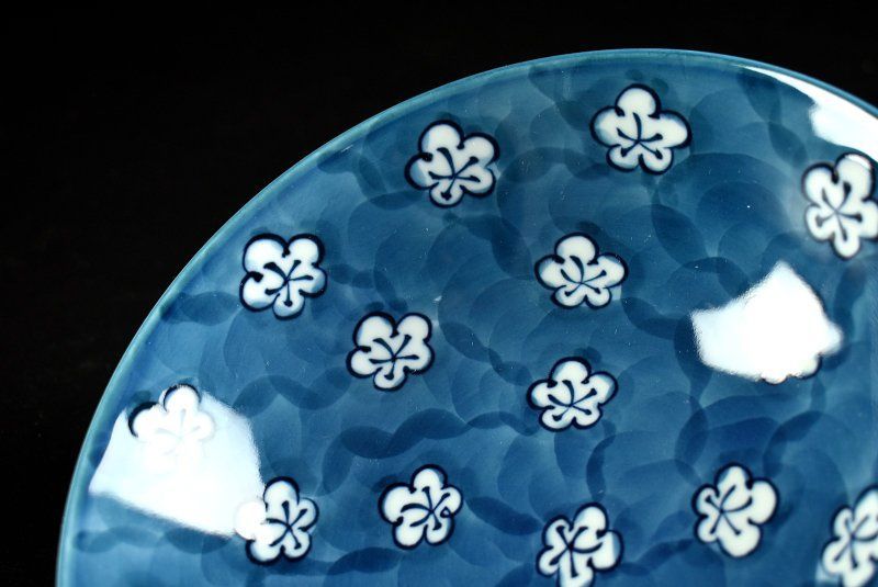 蔵A4179b】源右衛門窯 古染風梅紋 中鉢 菓子鉢 共箱 - メルカリ