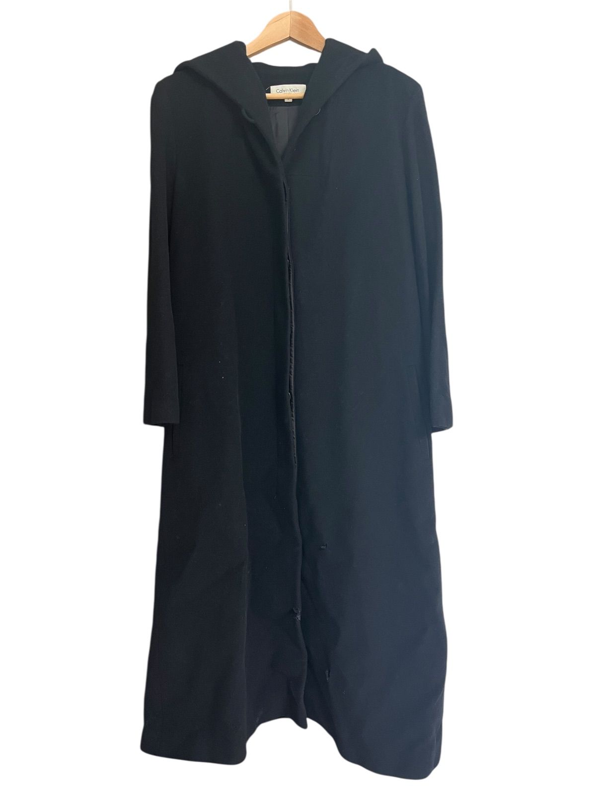 【未使用に近い】カルバンクライン　ロングパファーコート　近年モデル　ブラック　M Z1605Calvin Klein カルバンクライン ロングコート フード付き