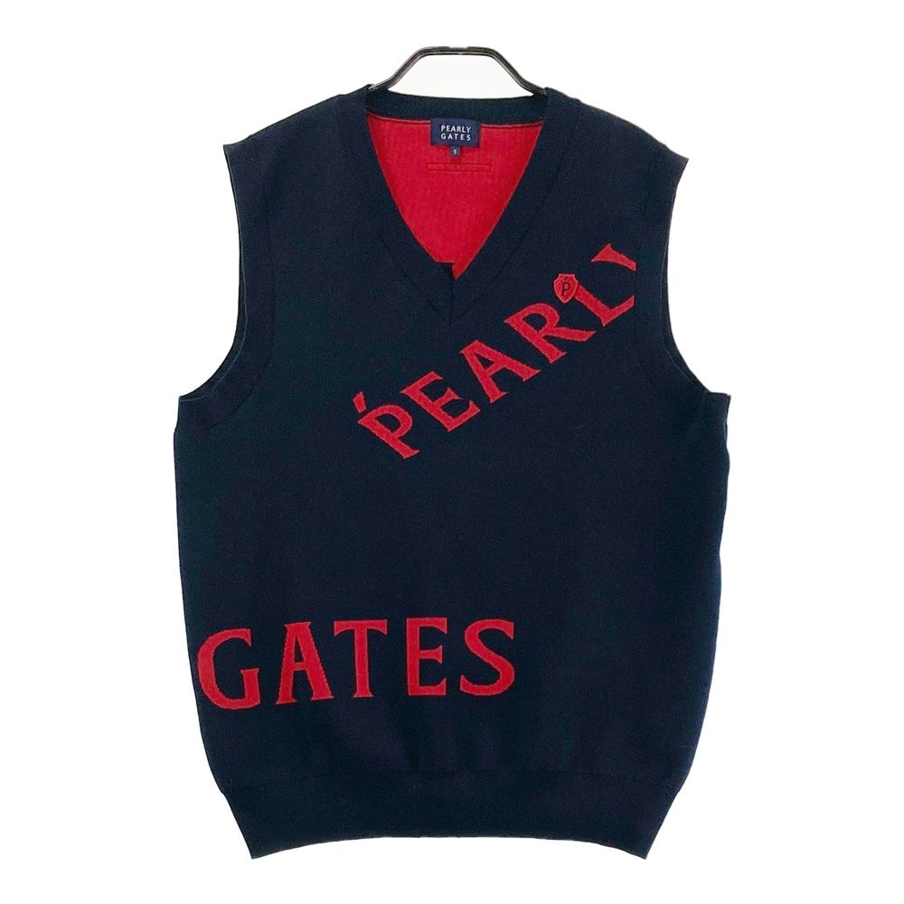 PEARLY GATES ネイビー Vネックニットベスト　サイズ5 サイズ：5 PEARLY GATES パーリーゲイツ Vネック 注文 ニットベスト