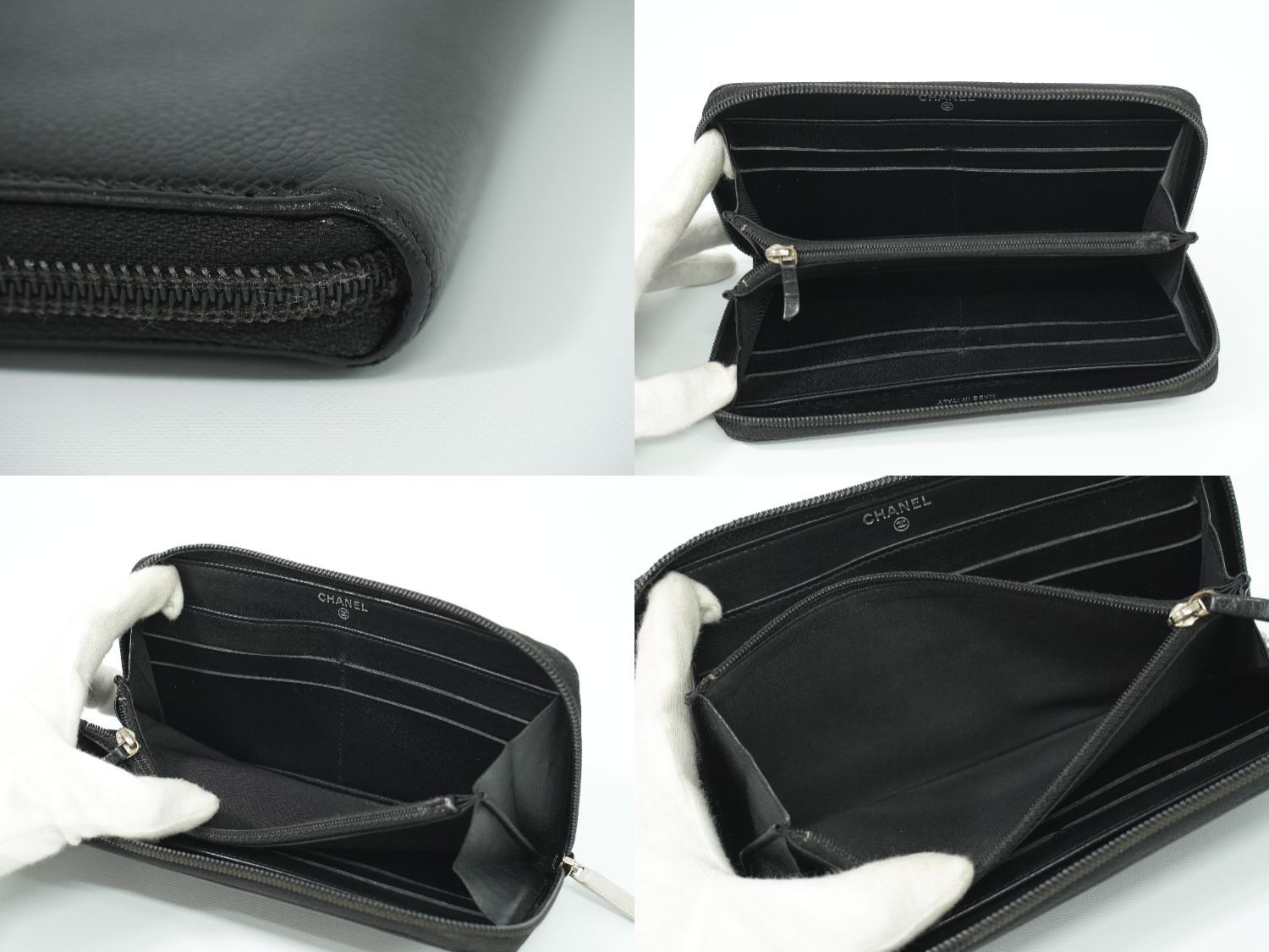 本物 シャネル CHANEL ココマーク ラウンドファスナー 長財布 ロング