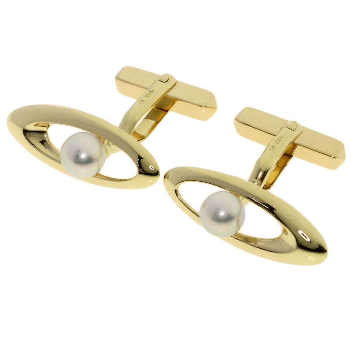 アンティーク ミキモト カブスボタン K14 YG パール シェル MIKIMOTO ミキモト パール 真珠 カフス K14YG メンズ [中古] 楽天市場