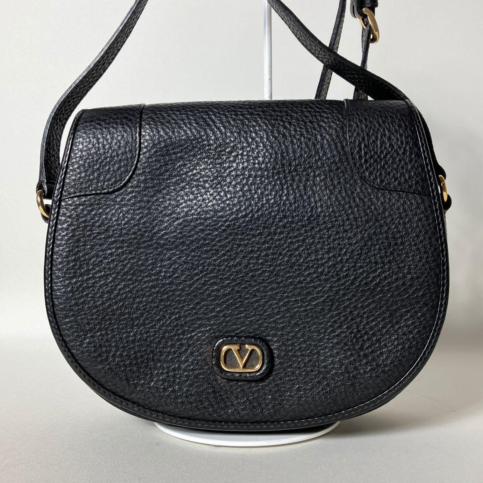 2510-448｜美品｜ヴァレンティノ ショルダーバッグ レザー ブラック