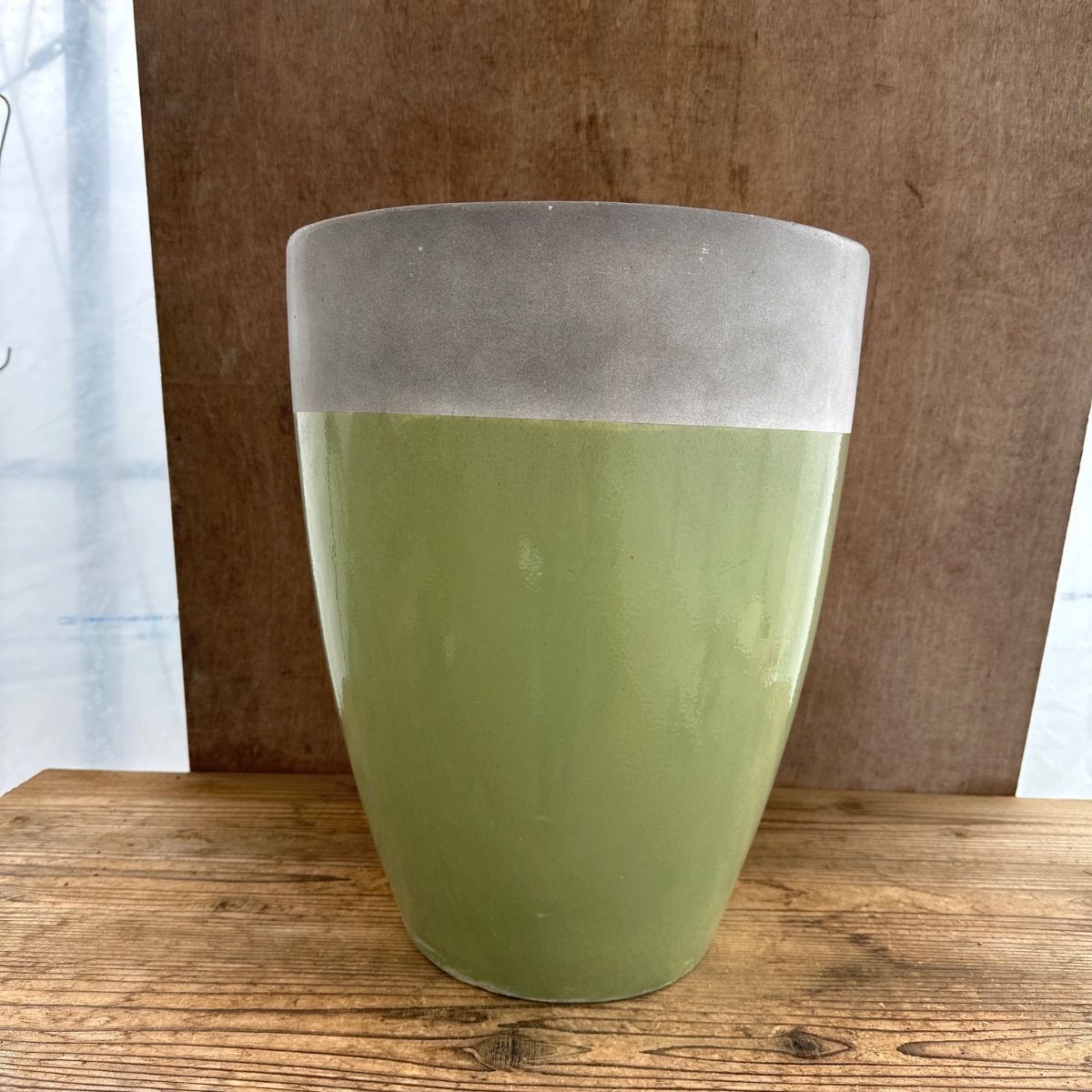 鉢カバー 陶器鉢 植木鉢 鉢 大型 大きいサイズ 10号 グリーン 観葉植物