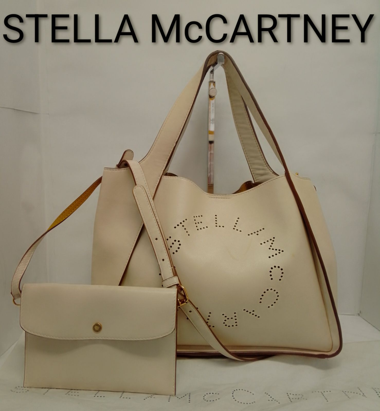 未使用/保存袋付 ステラマッカートニー 2way ショルダーバッグ パンチング APV06 ステラマッカートニー 極美品 パンチングロゴ 2WAYバッグ