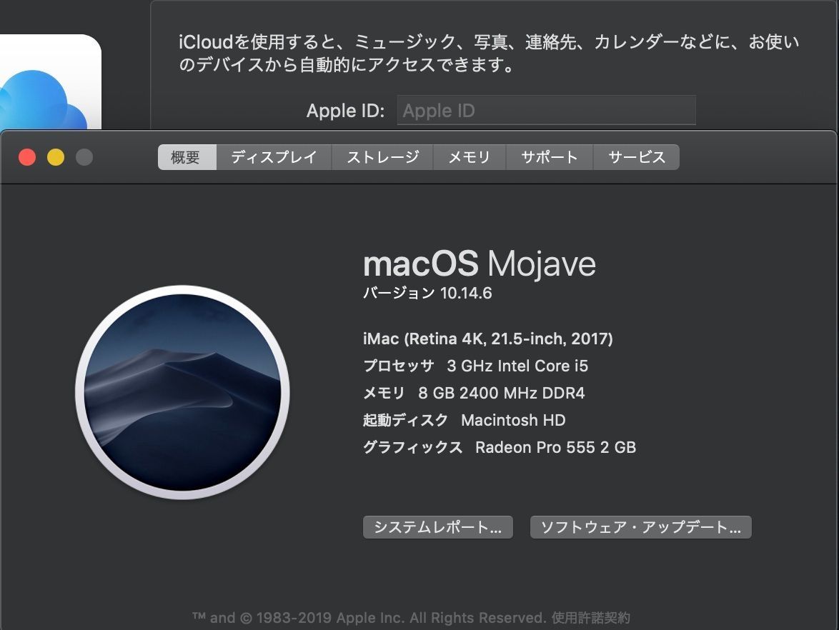 ジャンク品】iMac（Retina 4K,21.5インチ,2017）HDD1TB/8GB〈MNDY2J/A