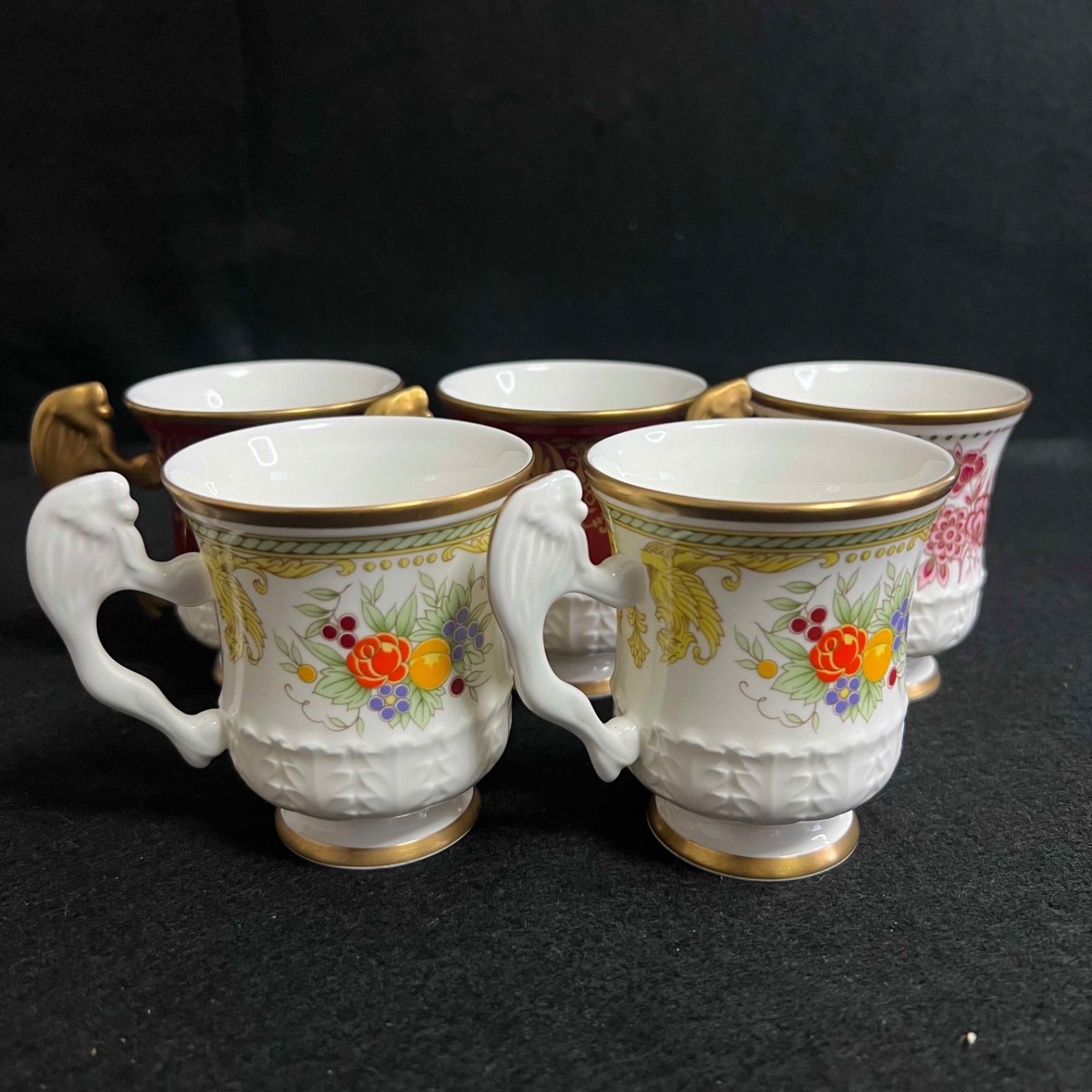T カップのみ NARUMI BORN CHINA ナルミ ボーン チャイナ フルーツ柄