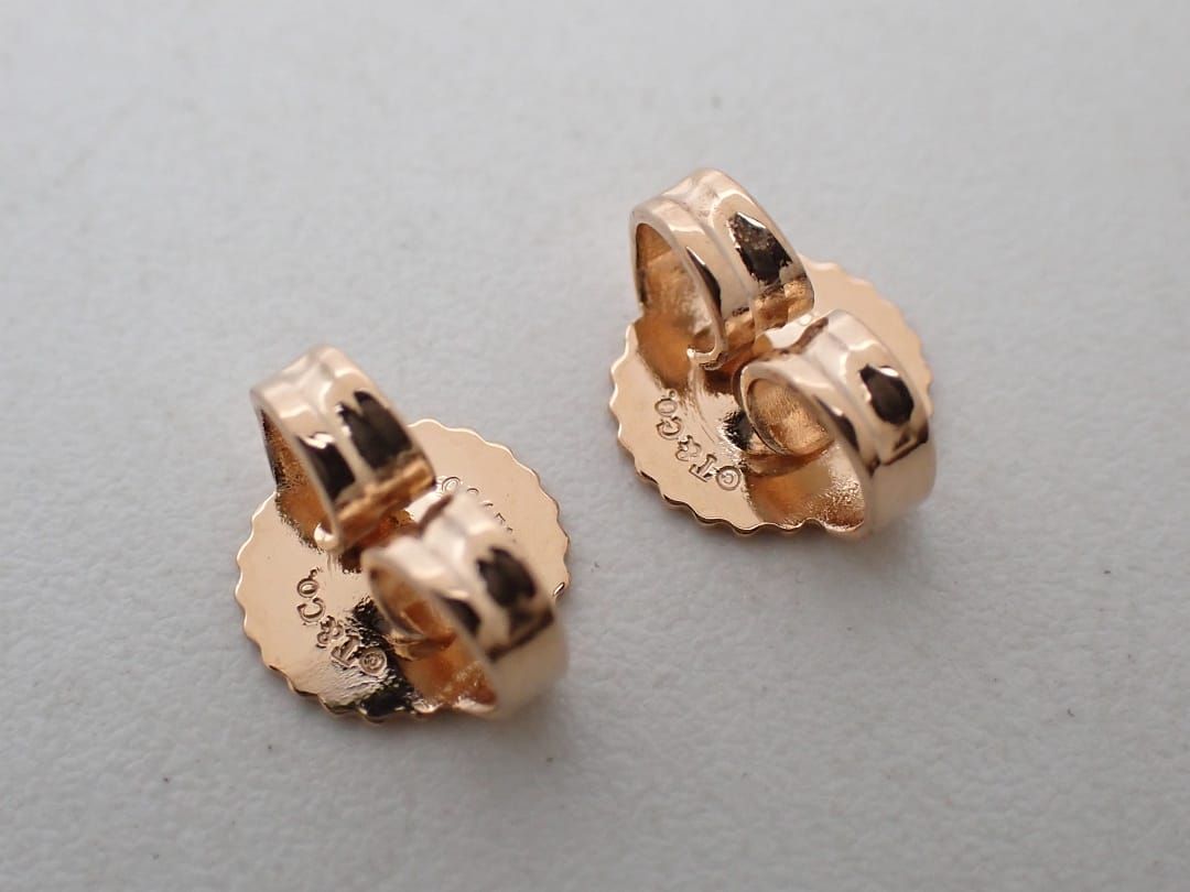 TIFFANY ティファニー Tワイヤーバー 750 ローズゴールド ピアス 4.05g  