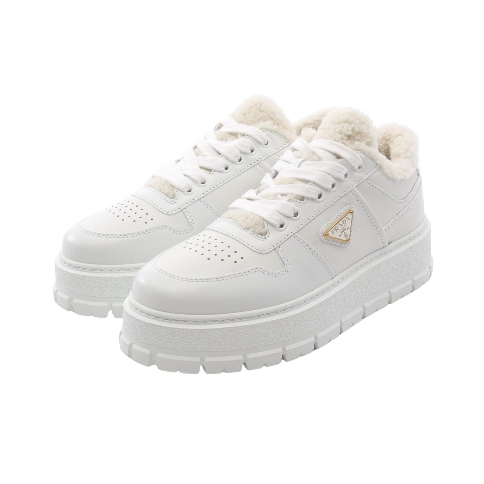 プラダ PRADA スニーカー トライアングルロゴ シアリング 1E947M