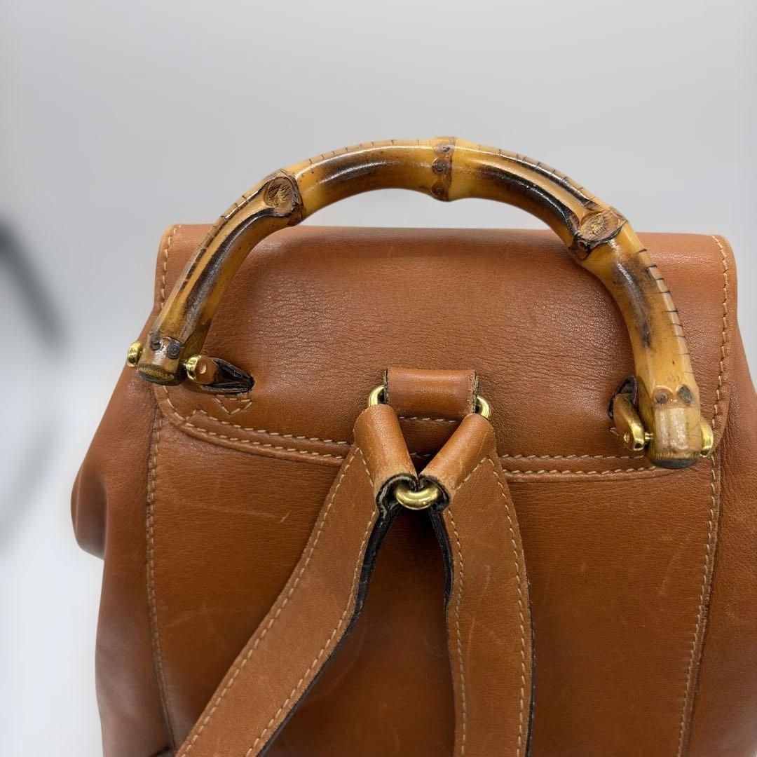 GUCCI グッチ バンブー レザー ミニリュック ブラウン 1022-2 - メルカリ