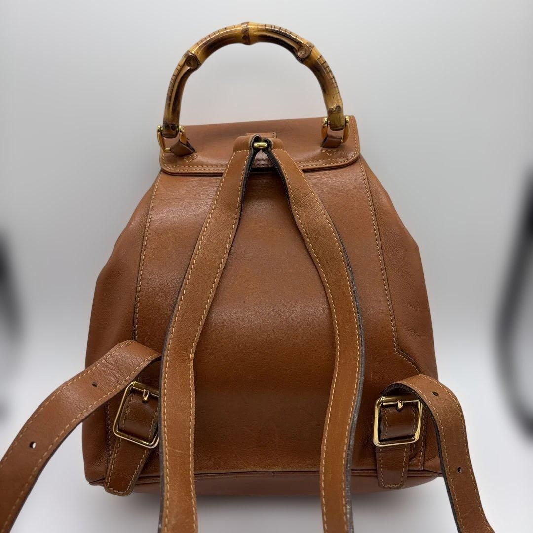 GUCCI グッチ バンブー レザー ミニリュック ブラウン1022-2 - メルカリ