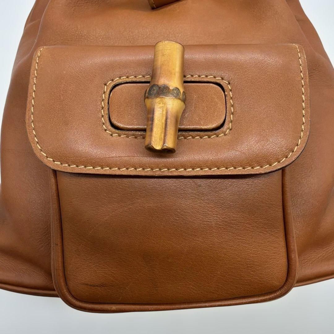 GUCCI グッチ バンブー レザー ミニリュック ブラウン 1022-2 - メルカリ