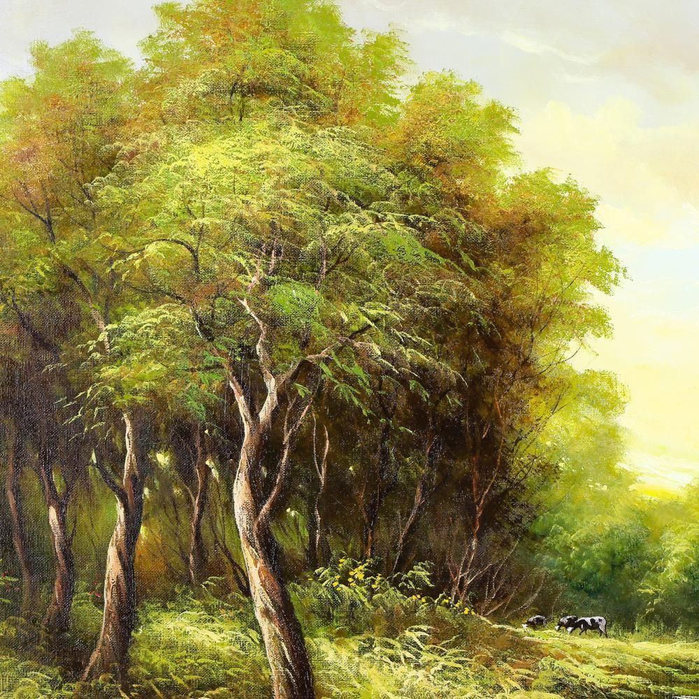 真作】【WISH】大友一美「森の風光」油彩 20号 大作 1991年作 共シール