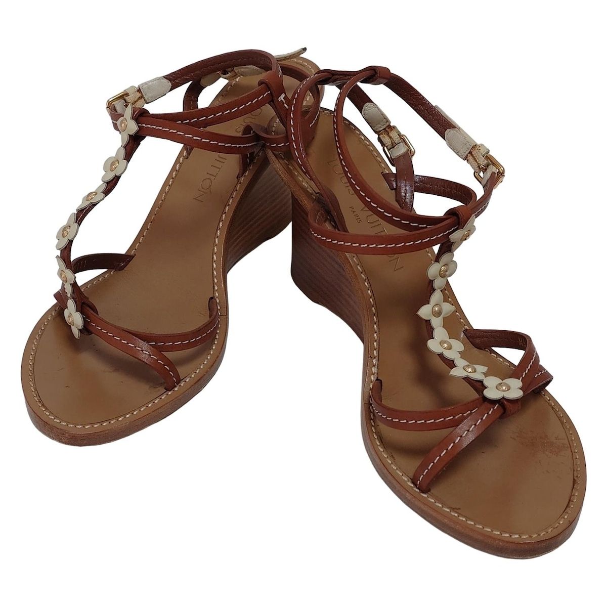 ルイヴィトン　ウェッジソールサンダル　38 LOUIS VUITTON(ルイヴィトン) サンダル 38 レディース - ダーク