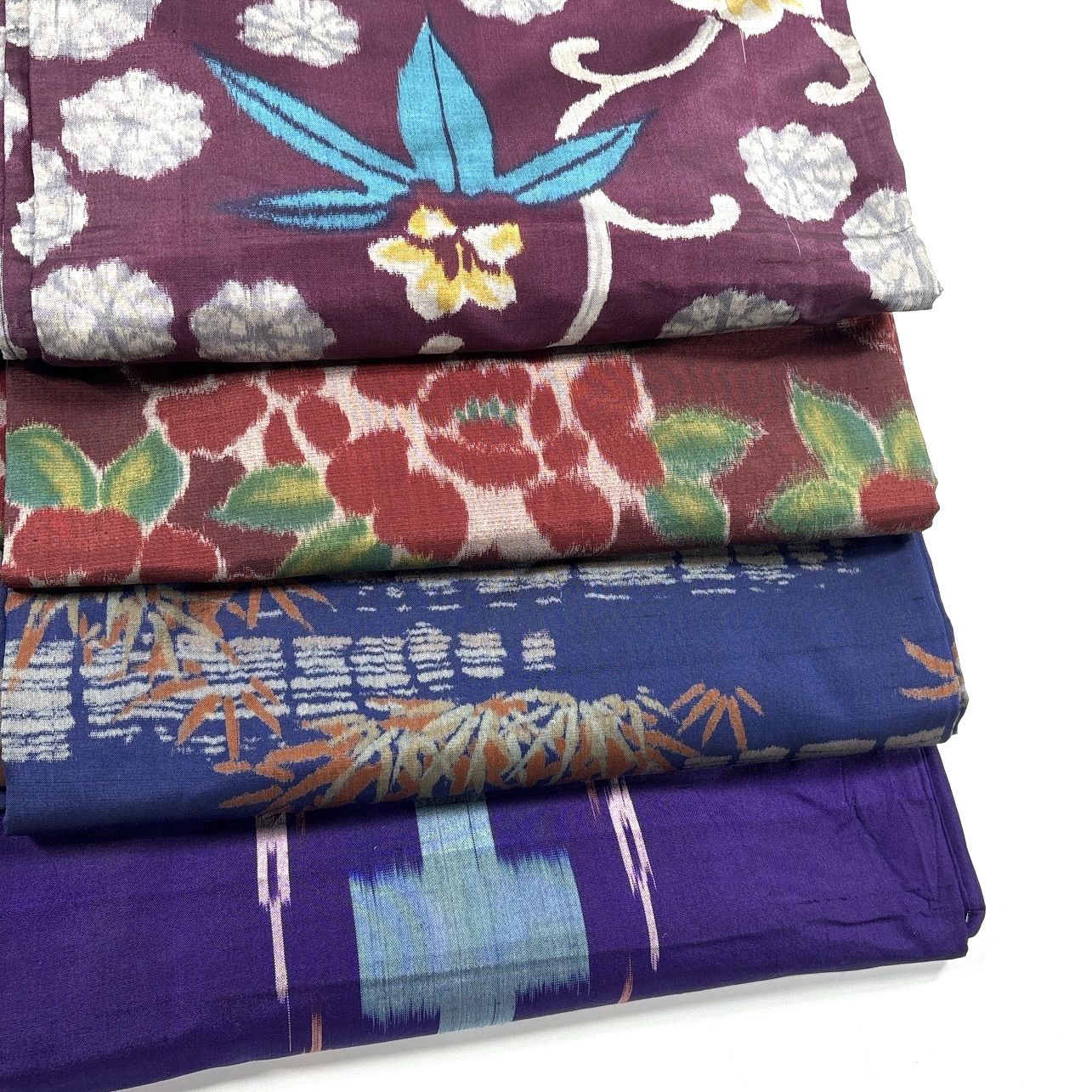 銘仙 着物 4枚 正絹 着物まとめ売り 同梱購入歓迎 リメイク用 着付け