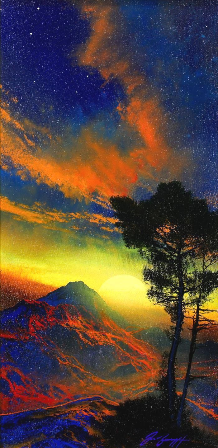 真作】【WISH】デイル・ターブッシュ Dale Terbush「金色の純真」油彩