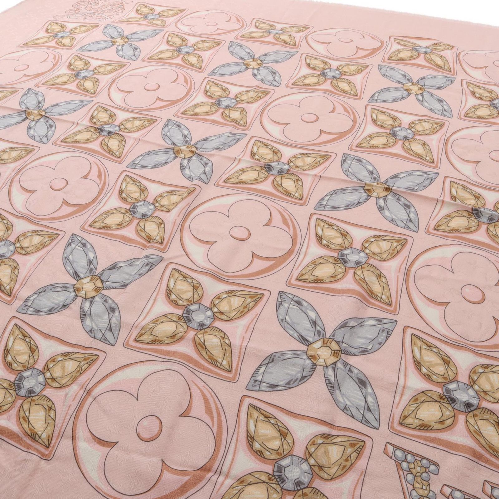 ルイ・ヴィトン LOUIS VUITTON モノグラムフラワー プレシャス ドラゴン ストール 衣料品 シルク ウール レディース ピンク系 / マルチカラー ｽﾄｰﾙ 【中古】 ルイ・ヴィトン LOUIS VUITTON ストール モノグラムフラワー