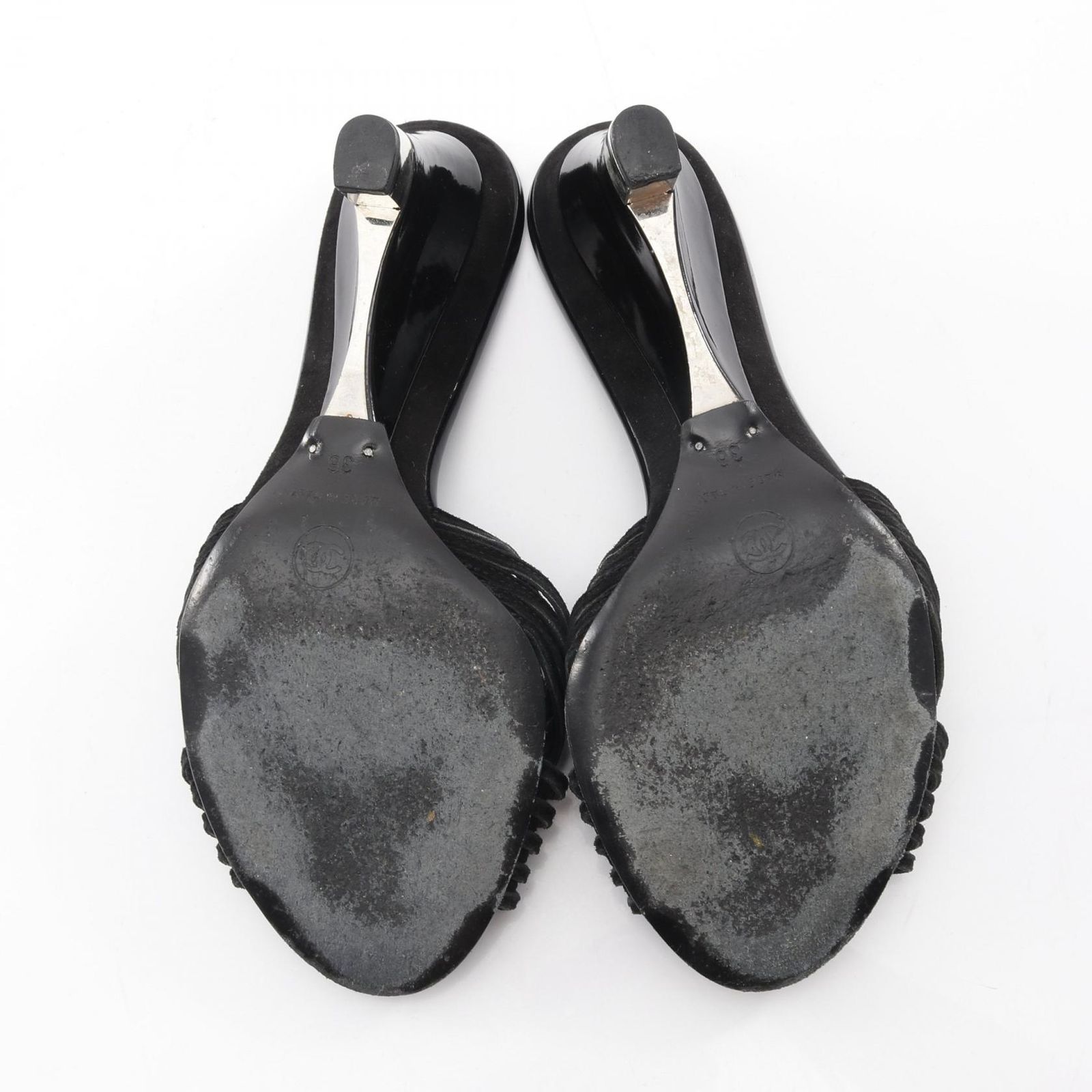 シャネル CHANEL ミュール ココマーク ブラック スウェード ミュール