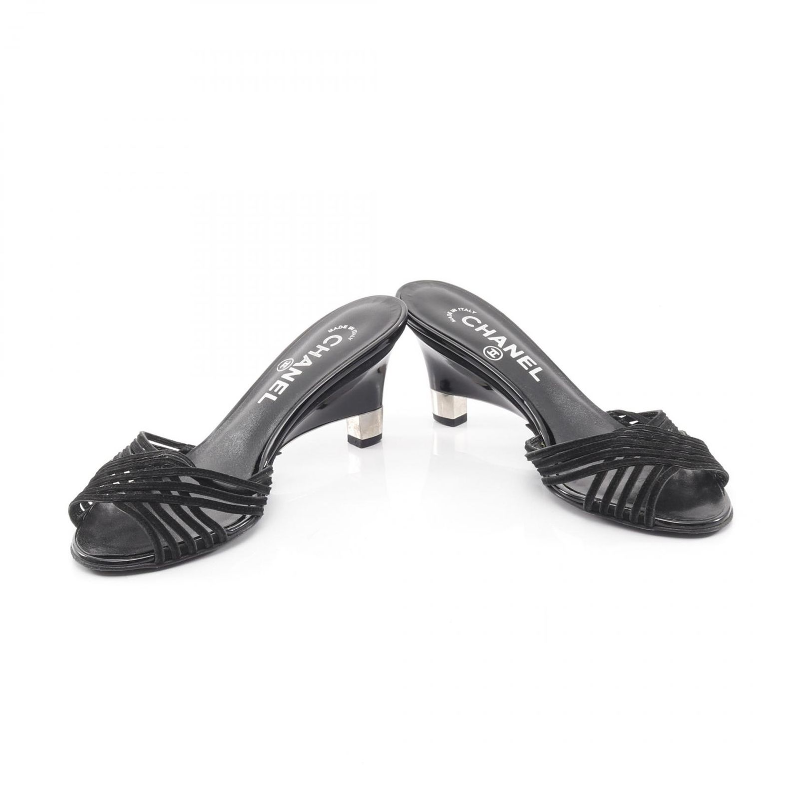 シャネル CHANEL ミュール ココマーク ブラック スウェード ミュール