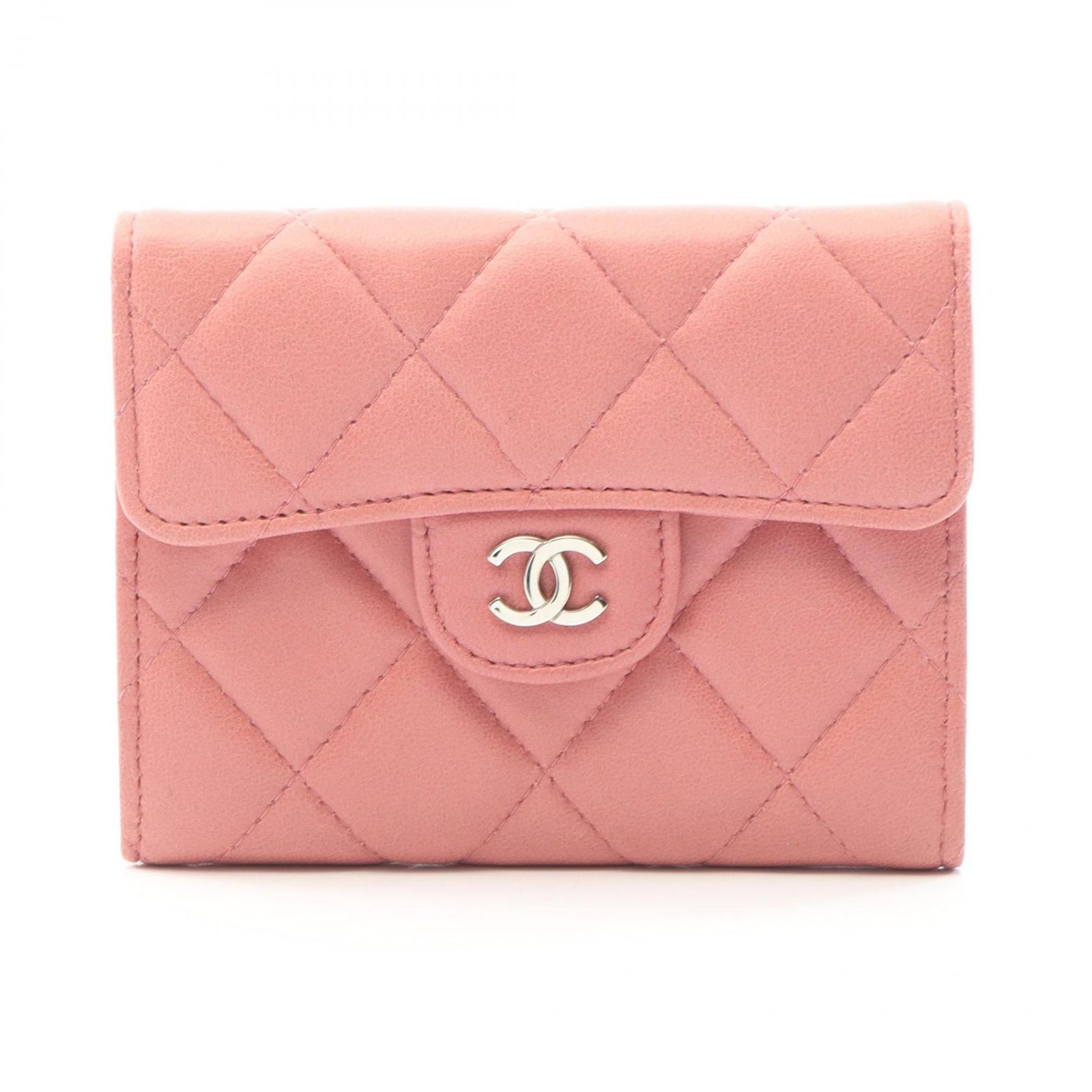 シャネル CHANEL マトラッセ カードケース アクセサリー ラムスキン（羊革） レディース ピンク系 【中古】 シャネル CHANEL カードケース マトラッセ ピンク ラムスキン（羊革