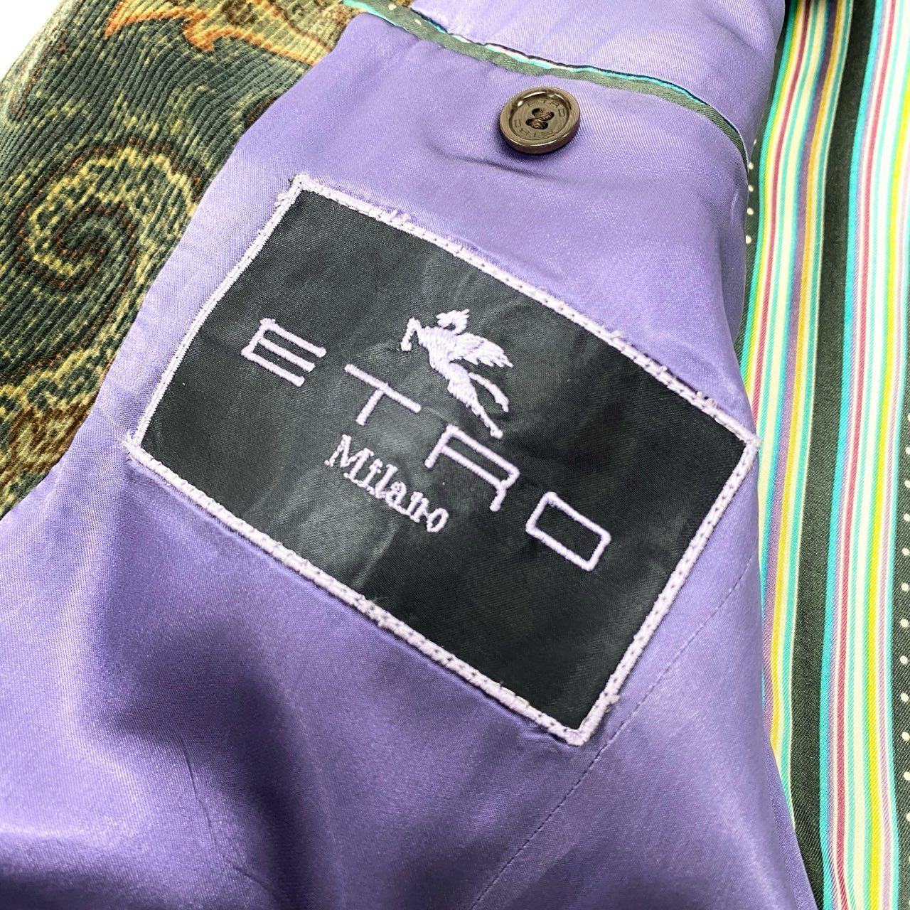 ETRO　裏地ペイズリー柄コーデュロイテーラードジャケットスーツ 30K18 ETRO エトロ イタリア製 テーラードジャケット コーデュロイ