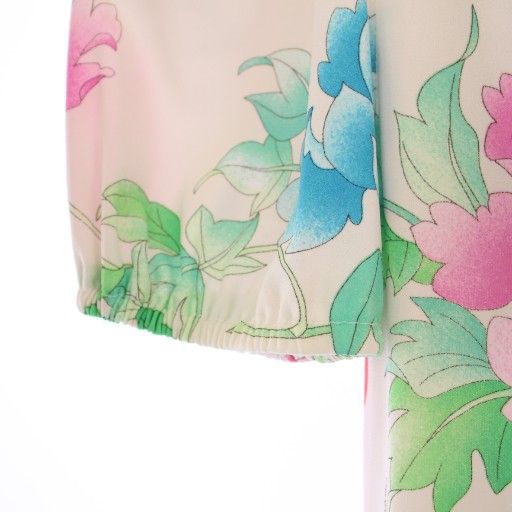 I902 美品 L レオナール ひざ丈ワンピース マルチカラー レディース