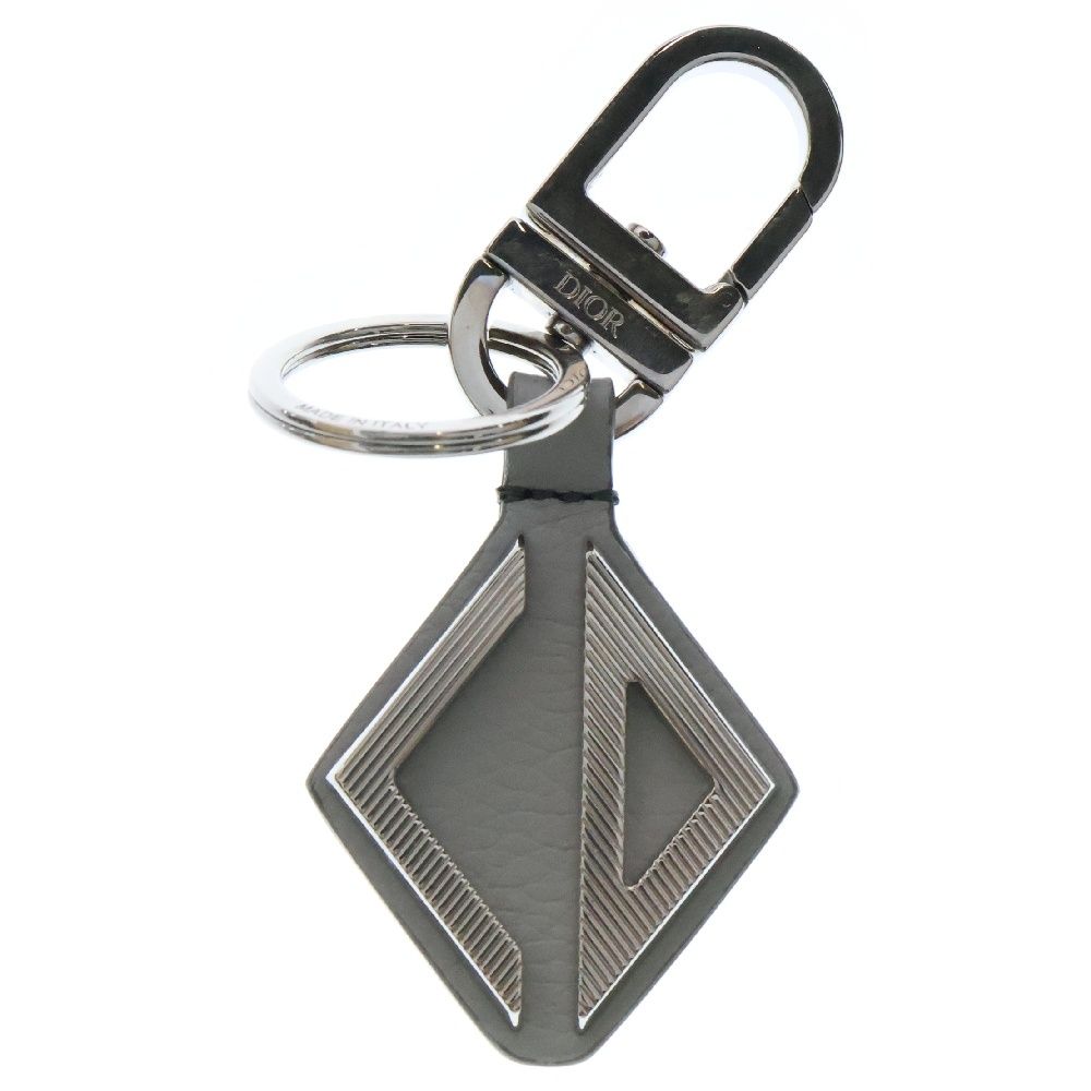 Dior グレー レザー キーホルダー Christian Dior クリスチャン ディオール DIOR キーリング レザー