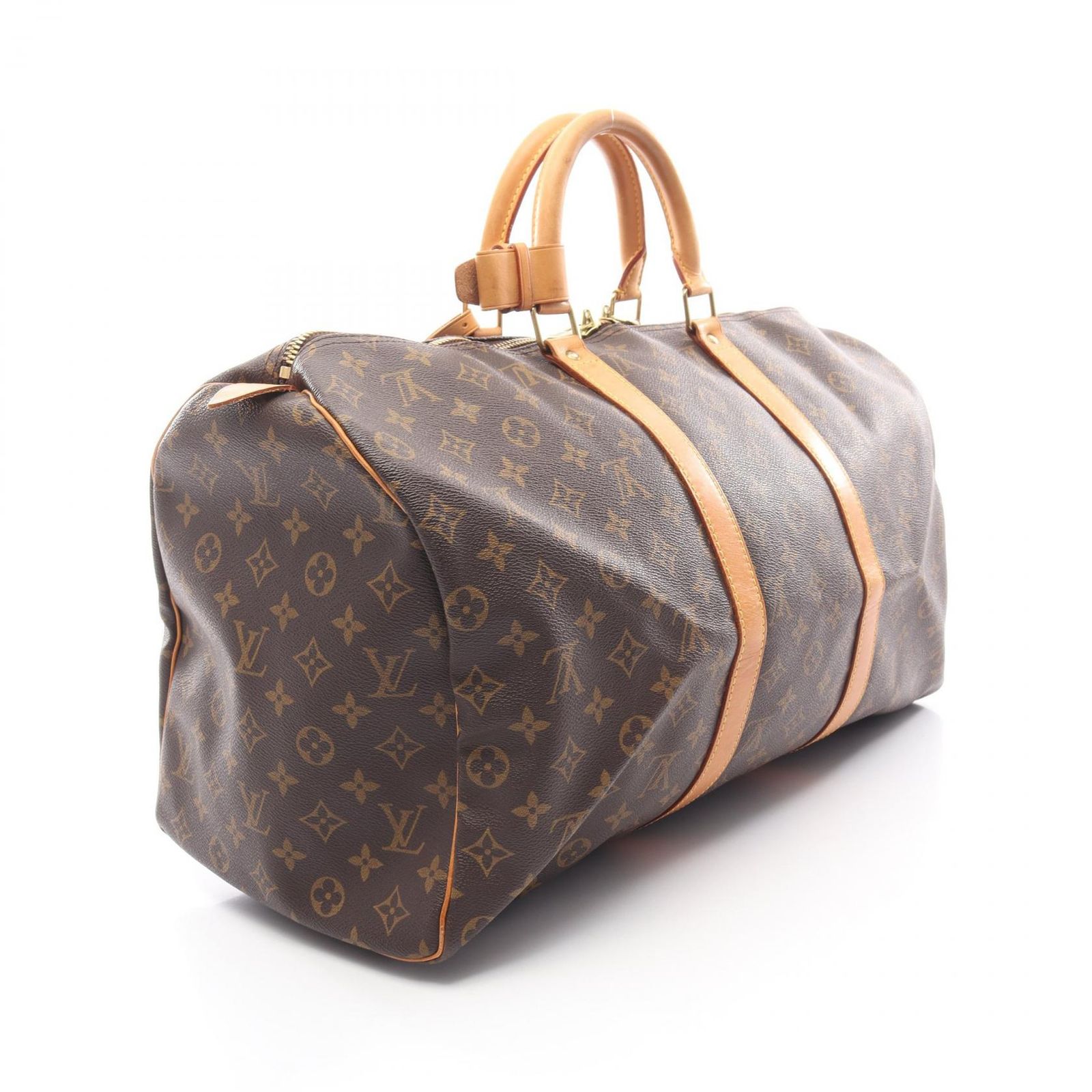 鑑定済　ルイヴィトン　モノグラム　ボストンバッグ　キーポル50 ルイヴィトンキーポル 50 14145 ブラウン ユニセックス モノグラム