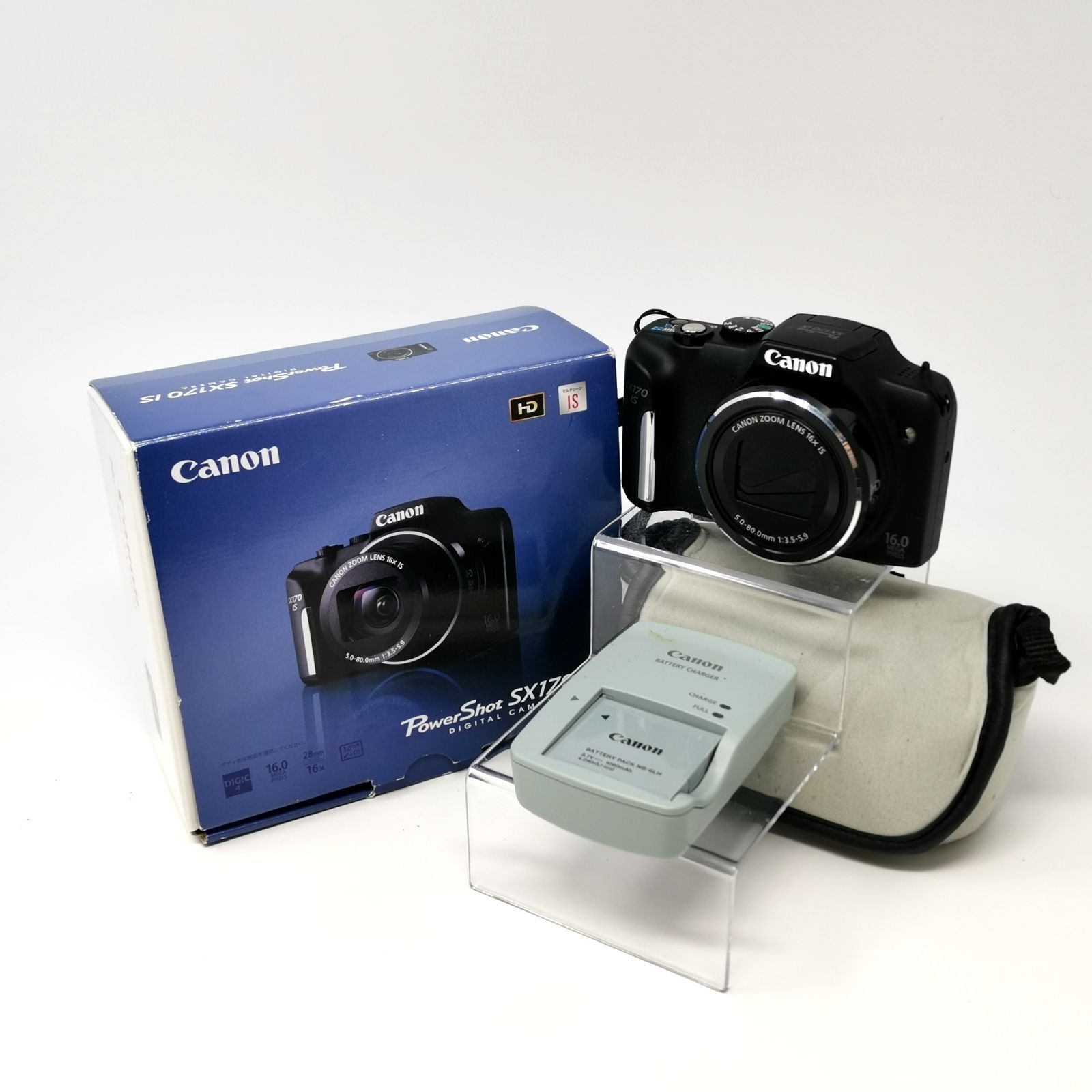 キャノン パワーショット SX 170 IS 箱あり デジカメ デジタルカメラ ブラック ソフトケース付き 管理番号