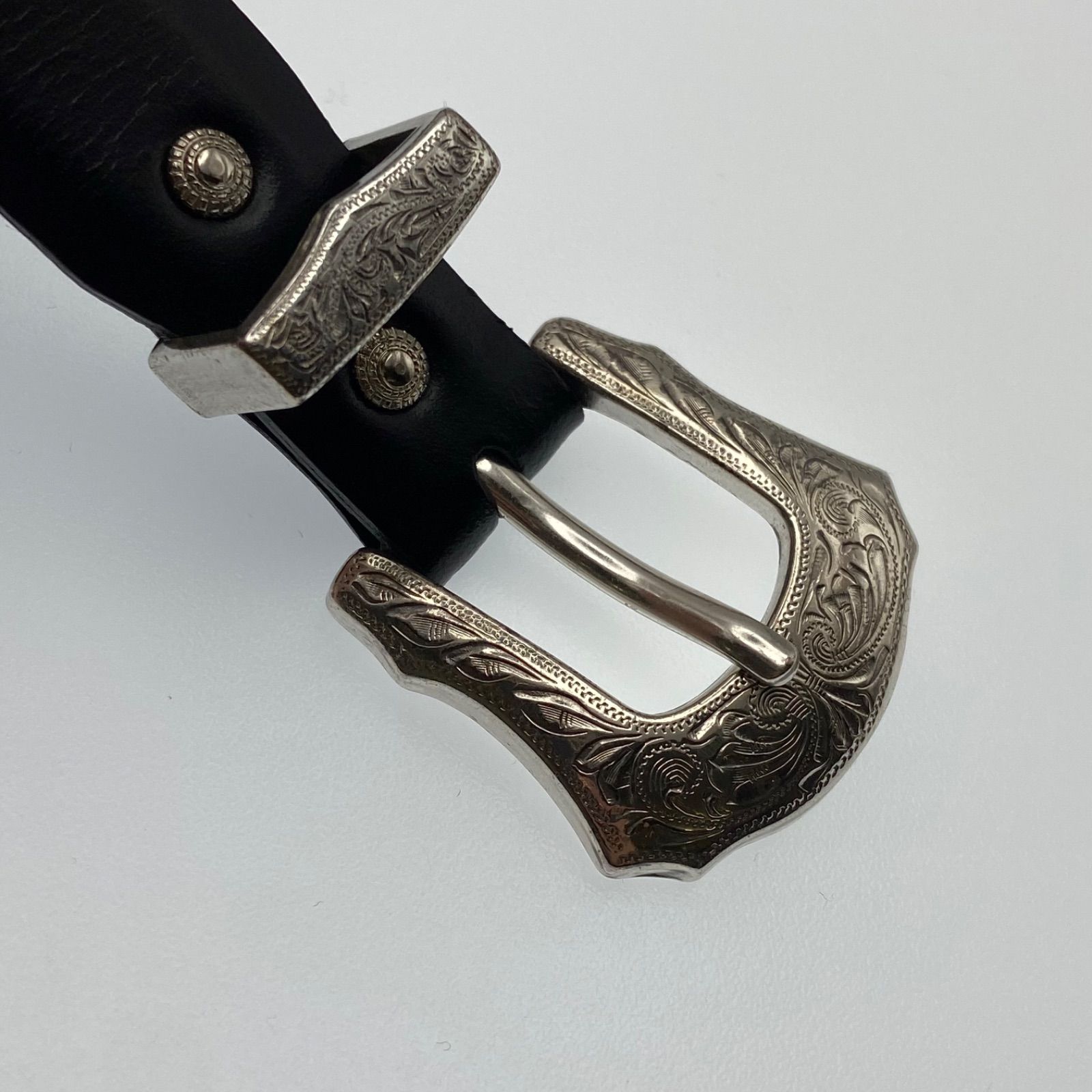 TOGA トーガ VIRILIS Metal buckle belt ウェスタン 黒 ベルト（ME83