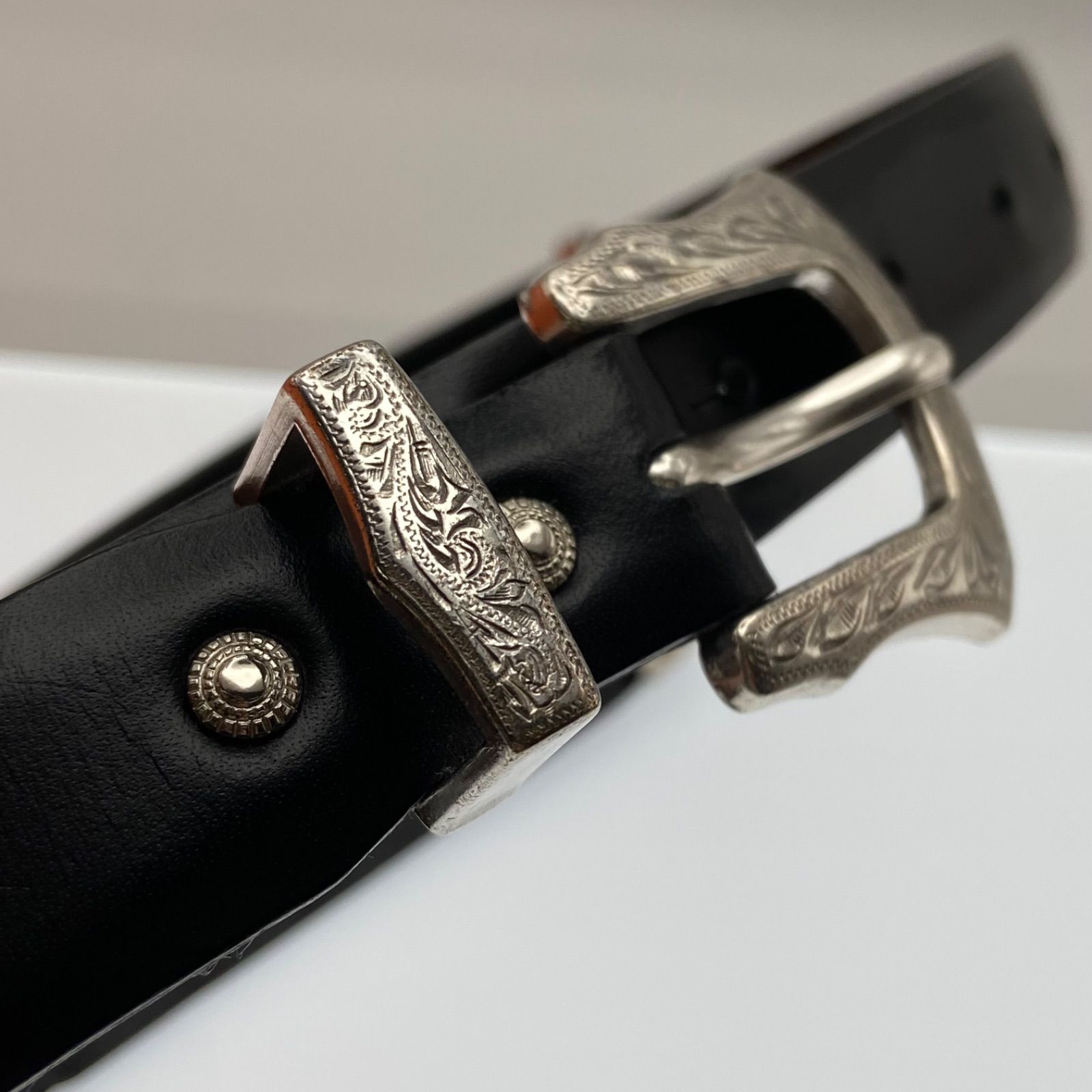 TOGA トーガ VIRILIS Metal buckle belt ウェスタン 黒 ベルト（ME83