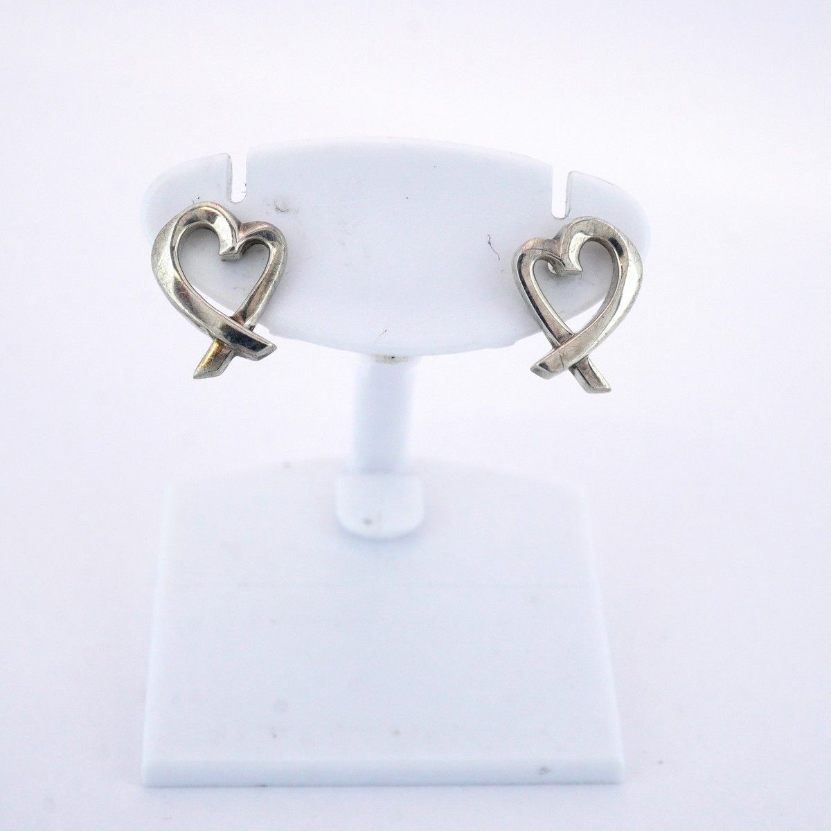 5job0145】ティファニー ピアス ラビングハート シルバー925【中古