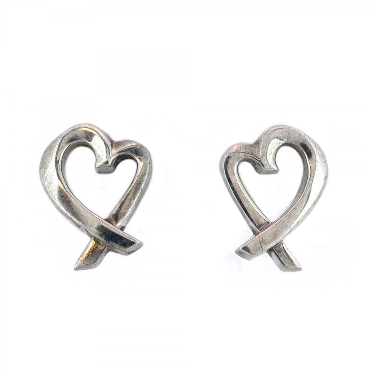 c825 美品　ティファニー　ラビングハート　ピアス　シルバー　925 5job0145】ティファニー ピアス ラビングハート シルバー925【中古