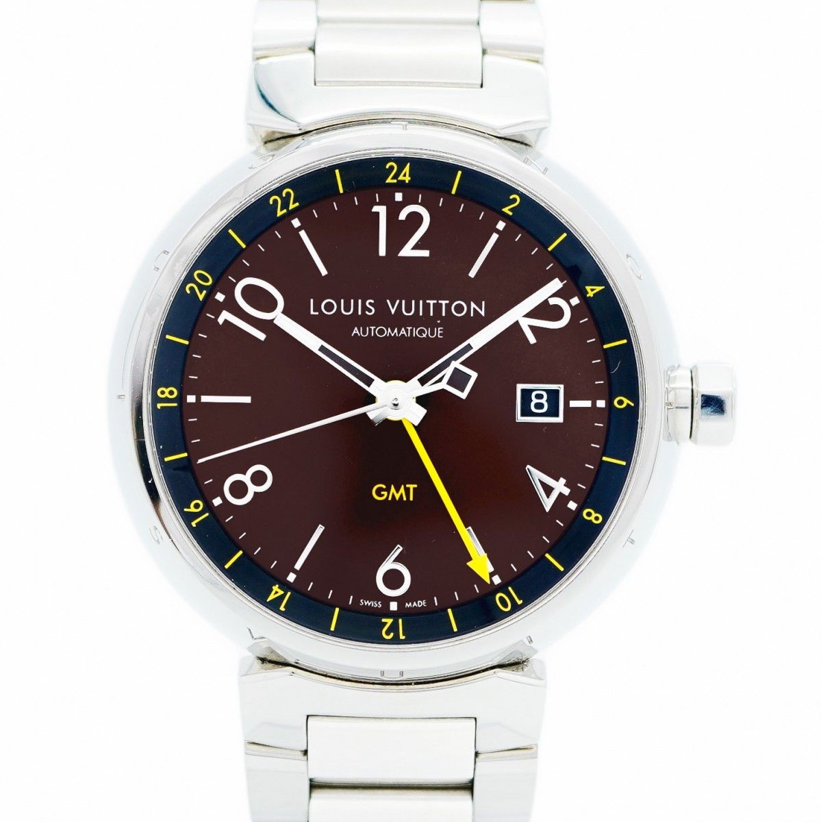 ルイヴィトン タンブールGMT　自動巻き　Q1131　☆美品☆ LOUIS VUITTON ルイ・ヴィトン 腕時計 タンブールGMT Q1131 ステンレス