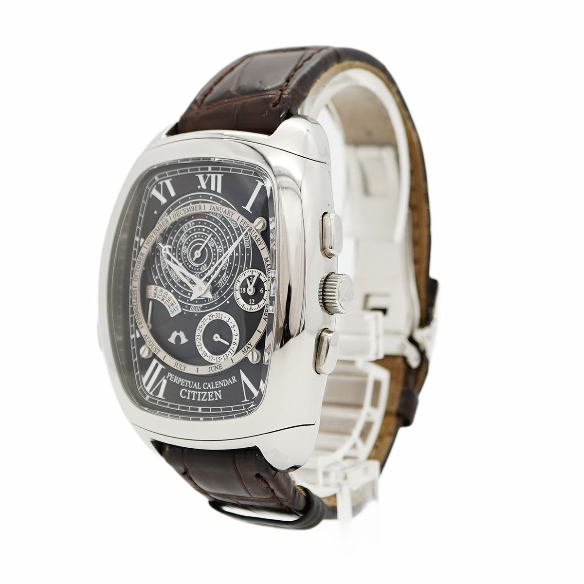 5wwo0255】シチズン カンパノラ 6702-H27368 黒文字盤【中古】腕時計  