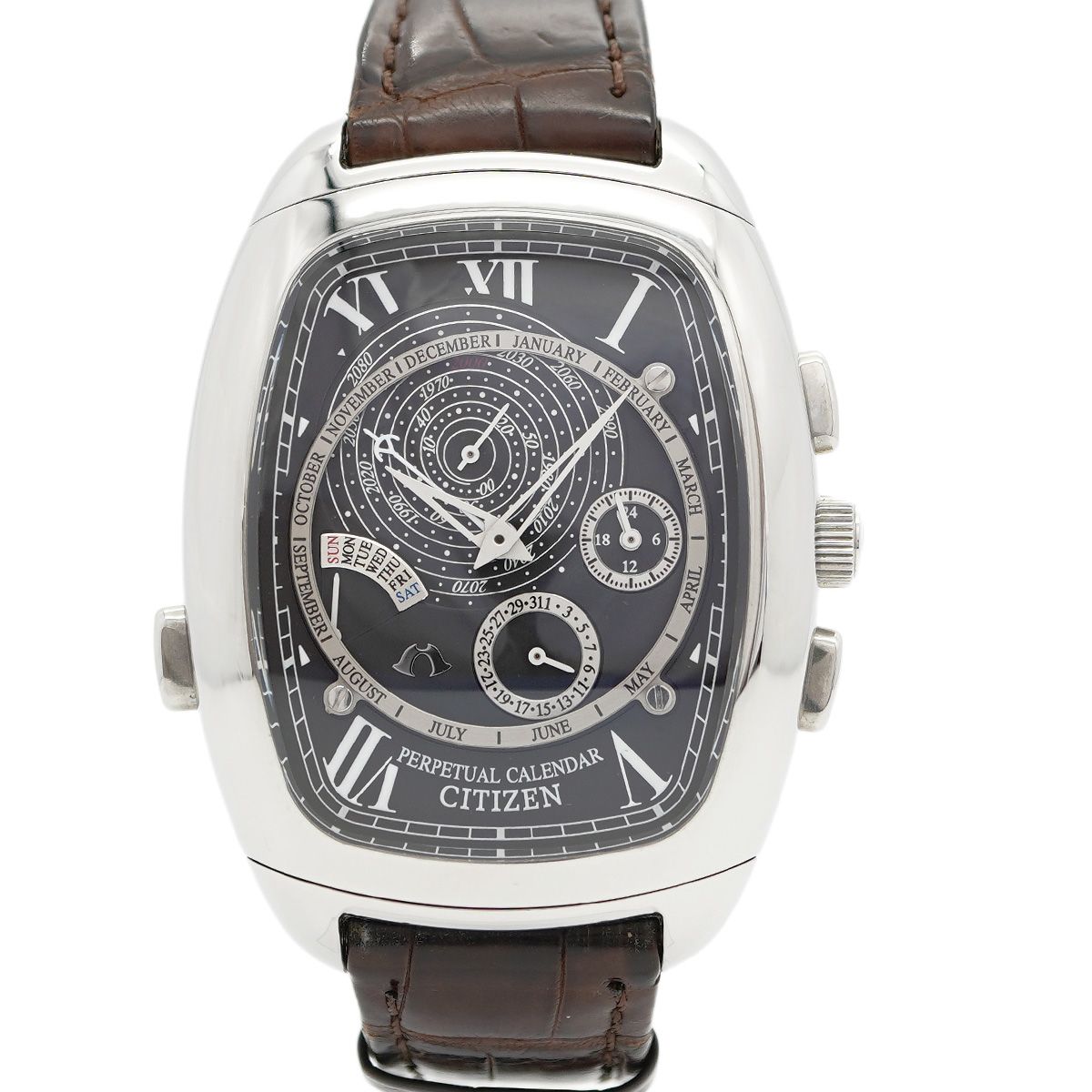 5wwo0255】シチズン カンパノラ 6702-H27368 黒文字盤【中古】腕時計  