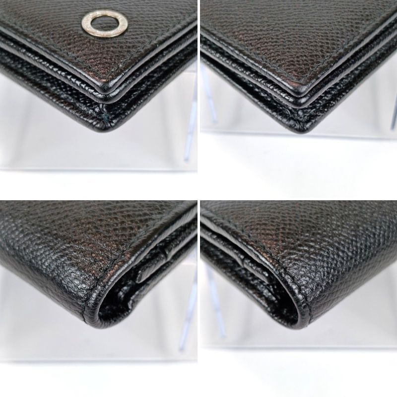 良品 BVLGARI ブルガリ 長財布 ブルガリマン レザー サークルロゴ 二