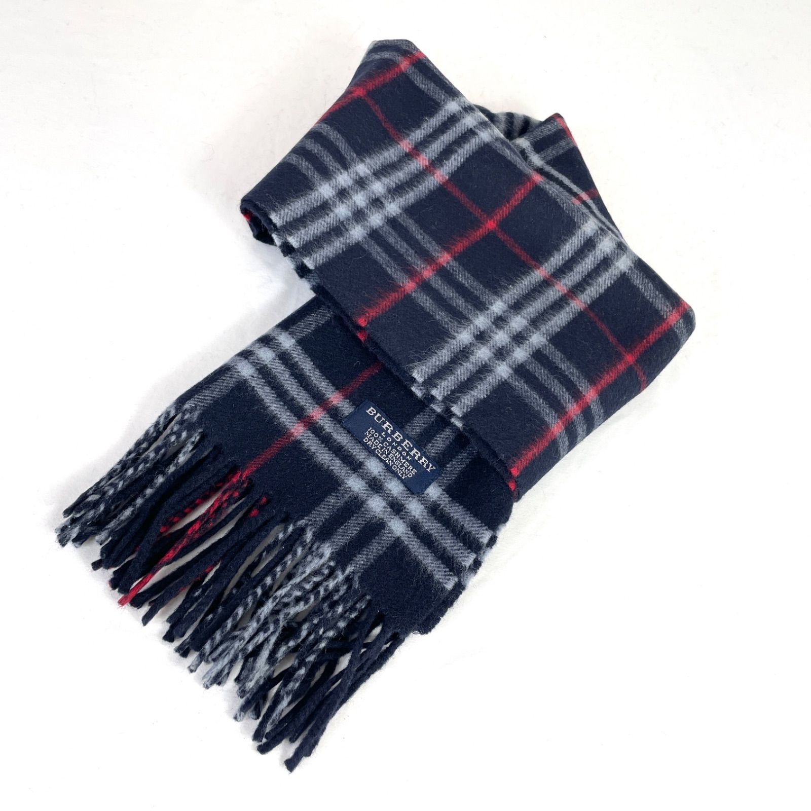 t1997 バーバリーロンドン マフラー チェック カシミア100