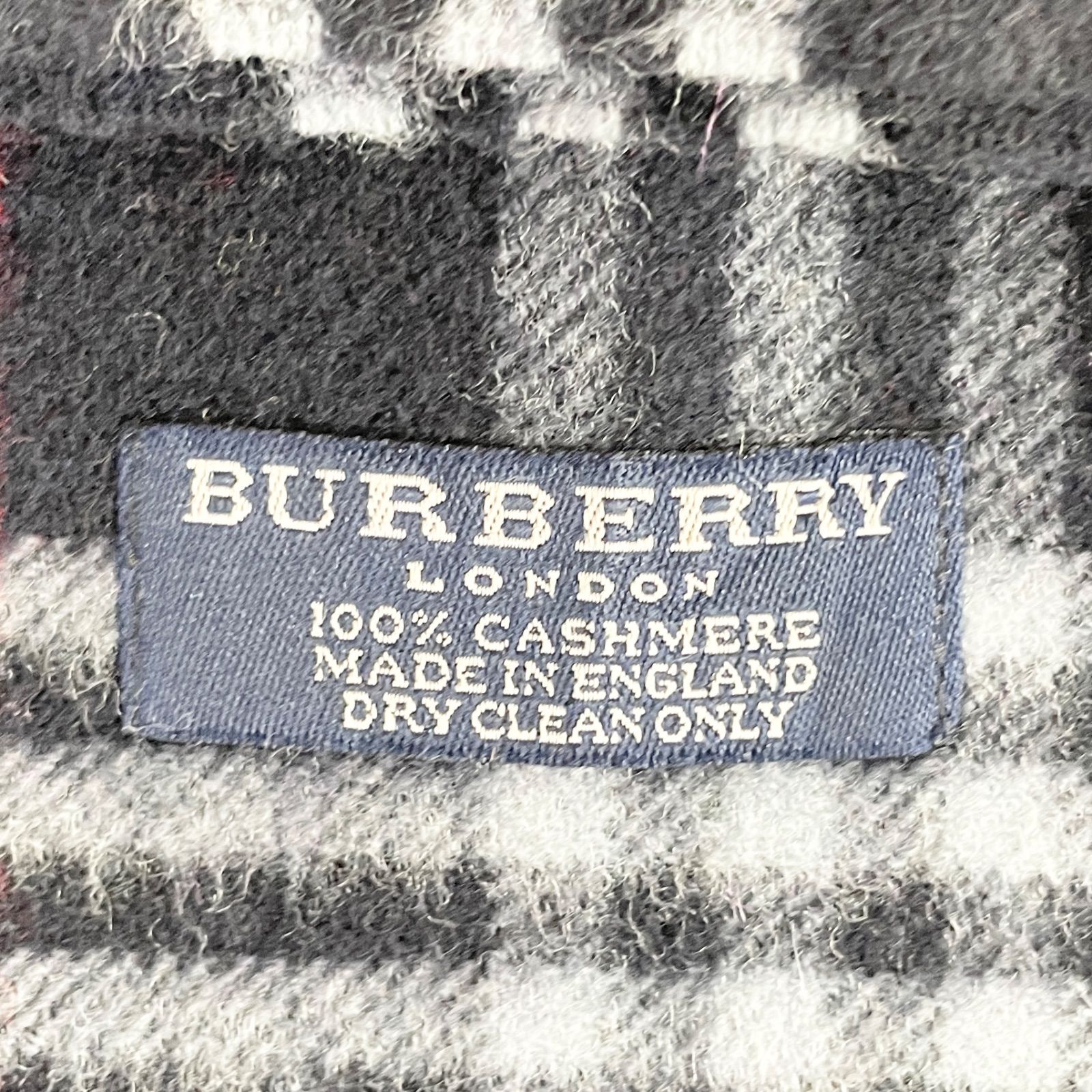 t1997 バーバリーロンドン マフラー チェック カシミア100