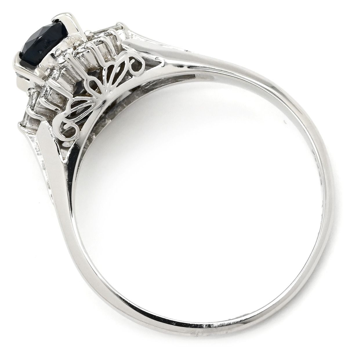 シルバーリング プラチナ 　ブルーサファイア　ダイアモンド リング 指輪 ブルーサファイア ダイヤリング Pt900 サファイア