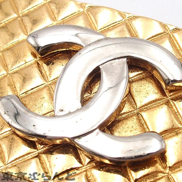 シャネル CHANEL バレッタ ゴールド メタル マトラッセ ココマーク 98P