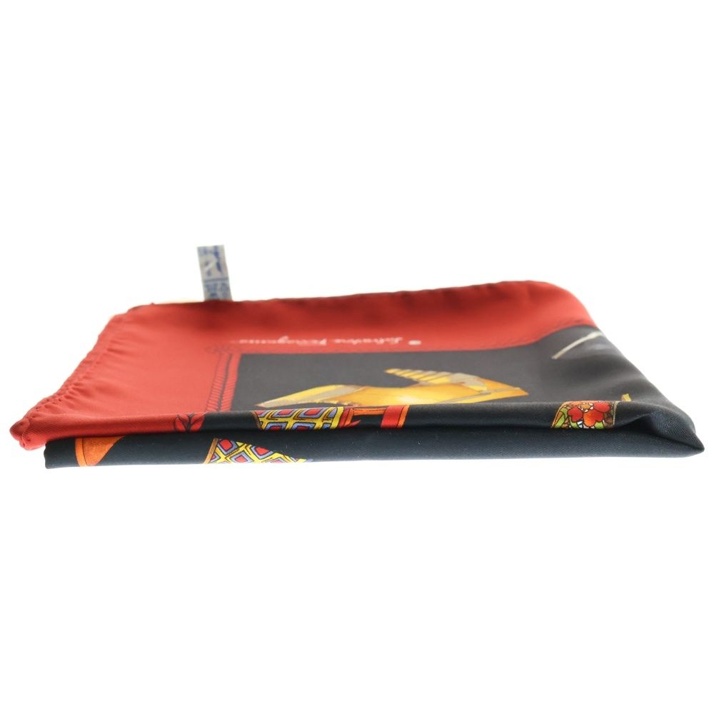 FERRAGAMO (フェラガモ) シューズ柄プリント シルク スカーフ ブラック