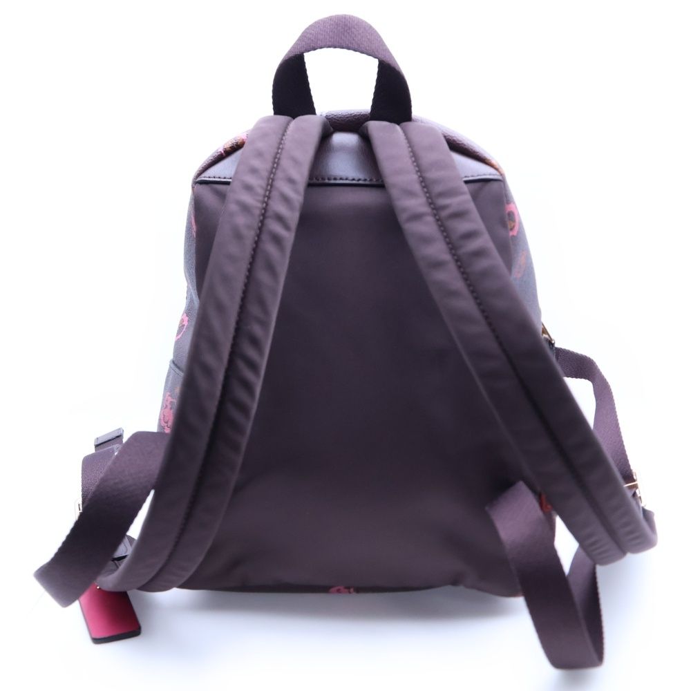 COACH (コーチ) ロゴ フラワープリント レザーバックパック リュック 
